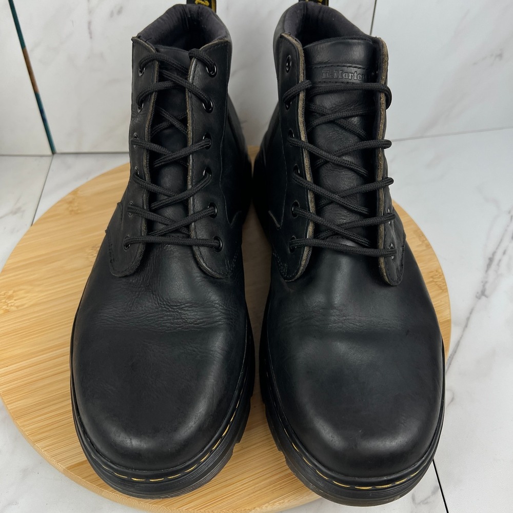 Dr. Doc Martens Bonny Mens Size 13 Black Leather Soft Toe Work Chukka Boots - Picture 3 of 11